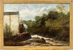 European school (late XIX) - Landscape with Mill and Stream
