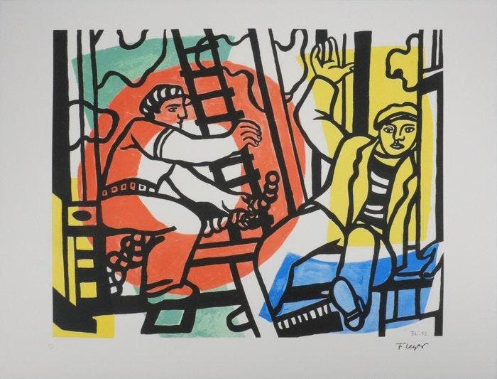 Fernand Léger (1881-1955) - Les constructeurs, Antiquités & Art, Antiquités | Autres Antiquités