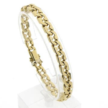 Massief gouden gourmetschakel armband (Schakelarmband), Ophalen of Verzenden