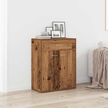 vidaXL Dressoir 60x30x75 cm bewerkt hout oud houtkleurig, Verzenden