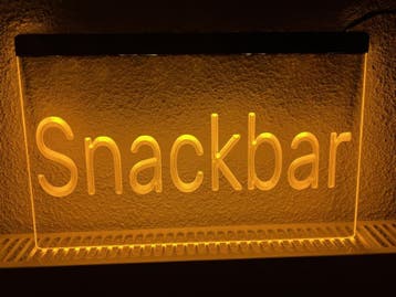 Snackbar neon bord lamp LED  verlichting reclame lichtbak, Verzenden