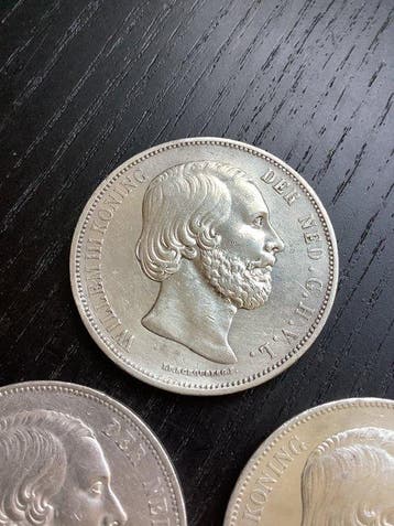 Nederland. Willem III. 2 1/2 Gulden 1867-1874 (Zonder