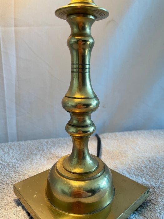 Tafellamp - Messing, Glas, Antiek en Kunst, Curiosa en Brocante