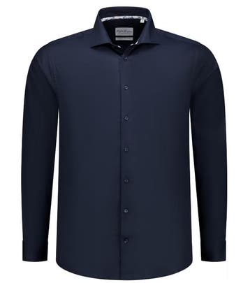 2dekans | Boston Brothers Wide Spread Overhemd – Navy Twill, Ophalen of Verzenden, Nieuw