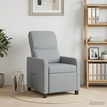 vidaXL Recliner Lichtgrijs Polyester, Verzenden