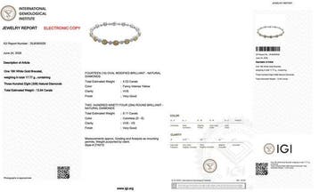 Armband - 18 karaat Witgoud - 13.64ct. tw. Geel Diamant, Nieuw