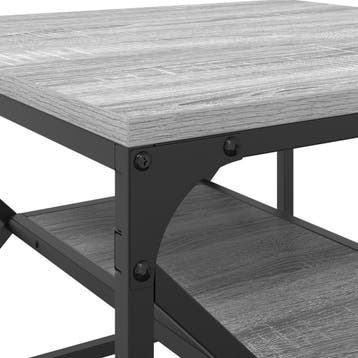 Salontafel - Grijs - 51x50x40 hout met metaal - zwart frame, Huis en Inrichting, Verzenden, Nieuw