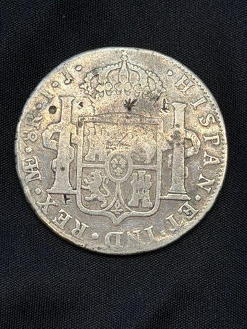 Spanje. Carlos IV. 8 Reales 1798 Lima IJ Resellos Orientales