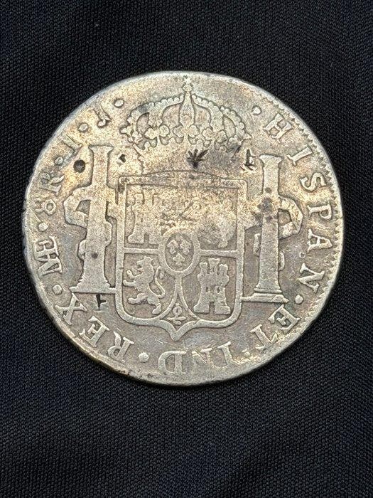 Spanje. Carlos IV. 8 Reales 1798 Lima IJ Resellos Orientales, Timbres & Monnaies, Monnaies | Europe | Monnaies non-euro