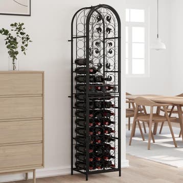 vidaXL Wijnrek voor 73 flessen 45x36x200 cm smeedijzer zwart, Verzenden, Nieuw