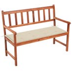 vidaXL Tuinbank met kussen 120 cm massief acaciahout, Tuin en Terras, Tuinsets en Loungesets, Verzenden, Nieuw