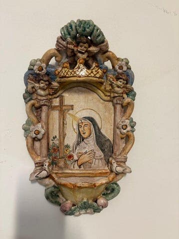 Bénitier - XXe siècle - Santa Rita da Cascia - 30 cm
