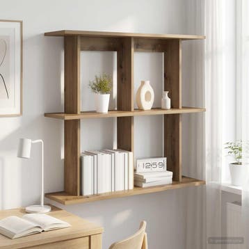 vidaXL Wandplank Muurmontage Artisanaal eiken 100 x 20 x 75, Verzenden, Nieuw