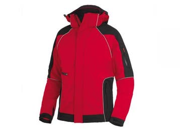 Veiling - FHB softshelljas maat L Walter rood/zwart, Nieuw