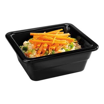 Gastronorm bak zwart melamine | 1/6 GN | 17,6x16,2x6,5(h)cm, Verzenden