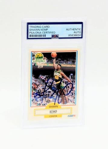 1989/90 Fleer Shawn Kemp - Hand Signed Rookie Card - PSA