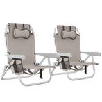 tectake Aluminium strandstoel Coral, opvouwbaar met rugzakfu, Verzenden, Nieuw