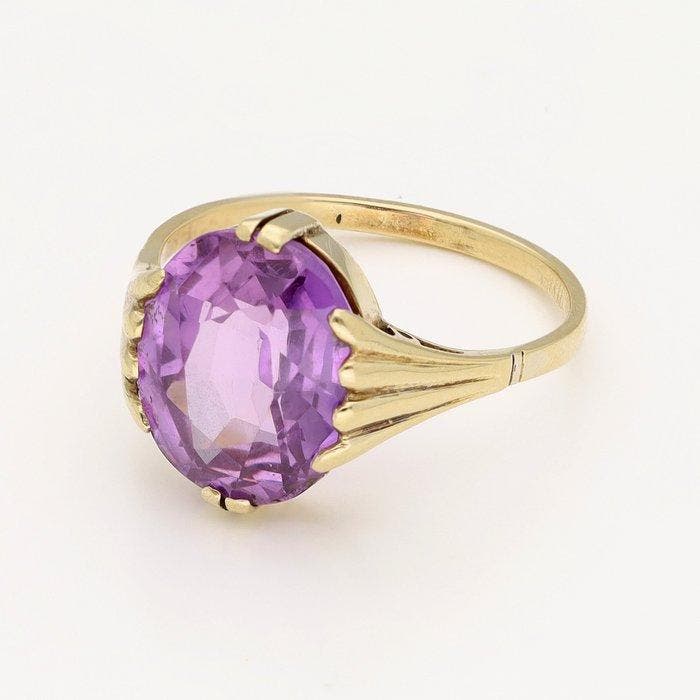 Bague - 14 carats Or jaune Saphir - rose, Bijoux, Sacs & Beauté, Bagues