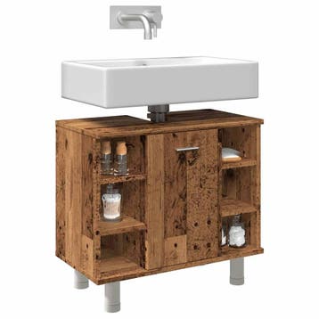 vidaXL Badkamerkast 60x32x53,5 cm bewerkt hout oud, Verzenden
