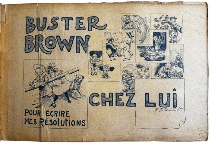 Richard Felton Outcault - Buster Brown chez lui - 1910, Antiek en Kunst, Antiek | Boeken en Manuscripten
