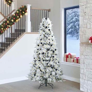 vidaXL Kunstmatige Hinged Kerstboom met 300 LED Wit 240 cm, Verzenden, Nieuw