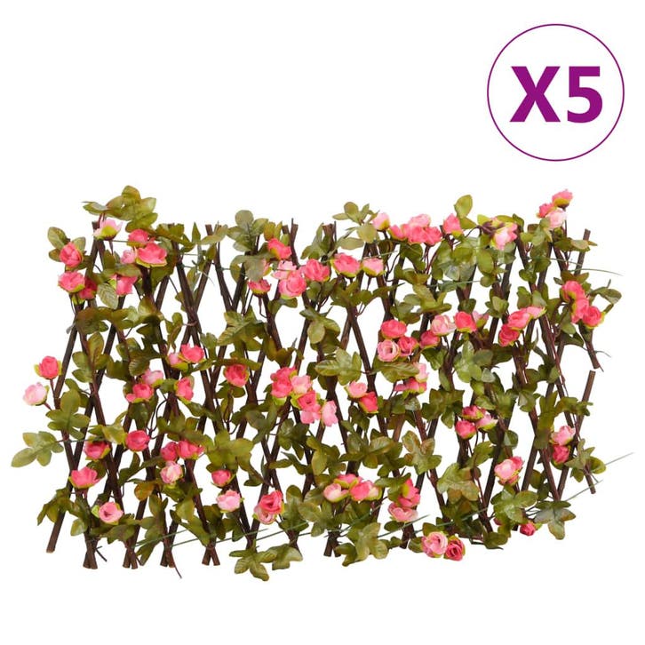 vidaXL Kunstplant klimop latwerk 5 st uittrekbaar 180x20 cm, Tuin en Terras, Tuinhekken en Hekwerk, Nieuw, Verzenden
