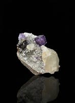 Prachtige Amerikaanse fluoriet Kristal op matrix - Hoogte: