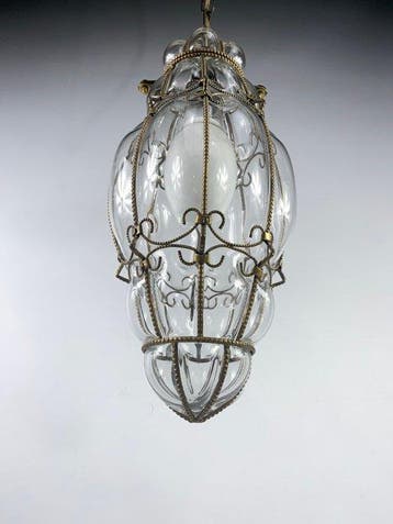 Lampe à suspendre - Verre, Métal - Lanterne de style
