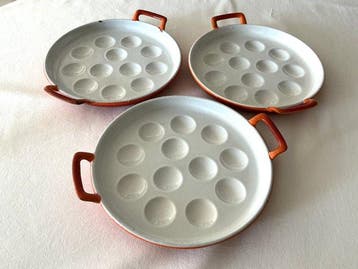 Gietijzeren Ovenschaaltjes voor het bereiden van Escargots /