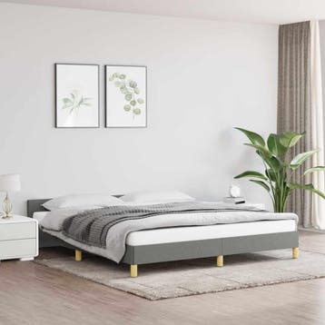 vidaXL Bedframe zonder matras stof donkergrijs 160x200 cm, Verzenden
