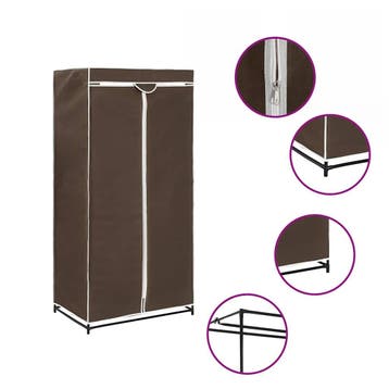 vidaXL Kledingkast 75x50x160 cm bruin, Huis en Inrichting, Verzenden, Nieuw