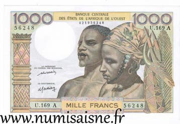 1 000 Francs B C E A O Westafrikanische Staaten Elfenbein..., Verzenden, België