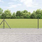 vidaXL Hek met Paal Grijs 0,4 x 50 m Staal en PVC, Verzenden