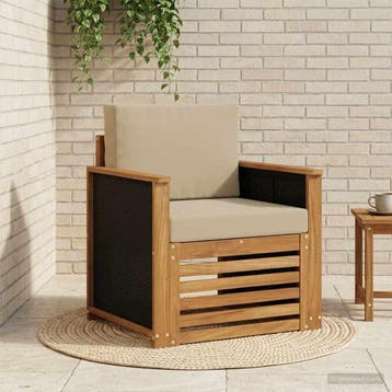 vidaXL Buiten Midden Sofa Naturel, Tuin en Terras, Verzenden, Nieuw