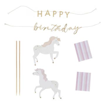 Paarden Taarttopper Happy Birthday 15cm, Verzenden