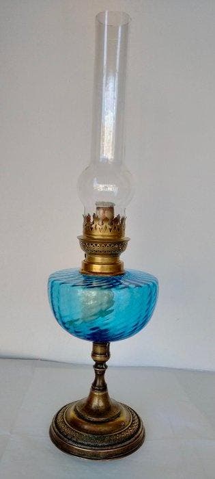 Olielamp - Glas, Messing
