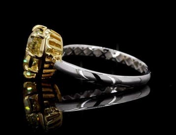 Ring - 14 karaat Witgoud, Geel goud - 4.09ct. tw. Geel, Handtassen en Accessoires, Ringen, Nieuw