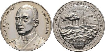 Zilver medaille 1914 Eerste wereldoorlog Fregattenkapitae..., Verzenden