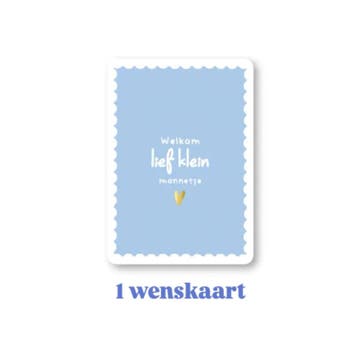1 Wenskaart Kaartje - Welkom lief klein mannetje - blauw..., Diversen, Wenskaarten, Verzenden, Nieuw