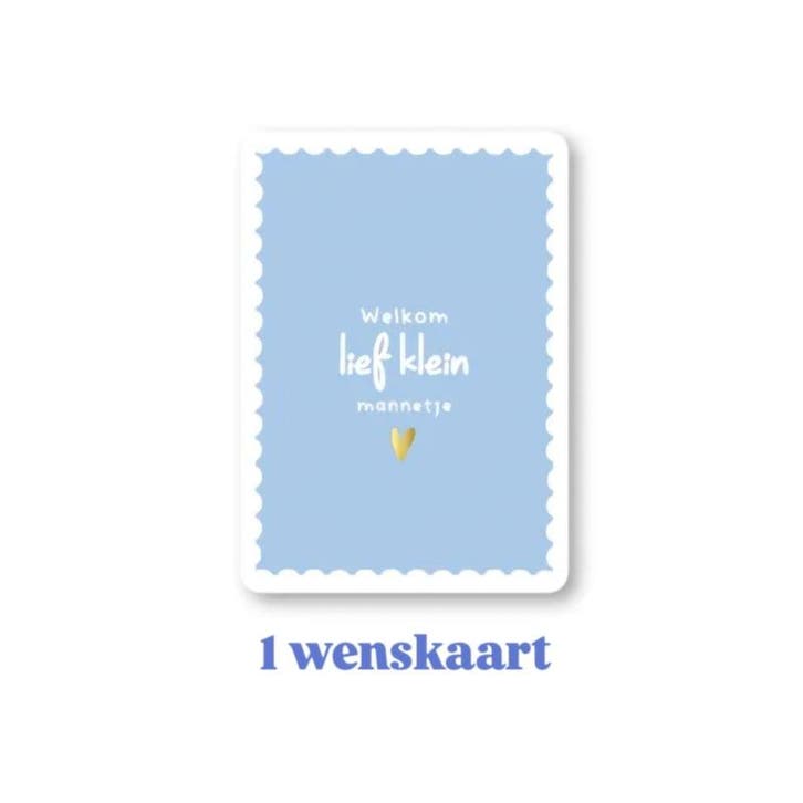 1 Wenskaart Kaartje - Welkom lief klein mannetje - blauw..., Diversen, Wenskaarten, Nieuw, Verzenden