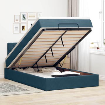 vidaXL Bed poef met matras en LEDs 120x190 cm fluweel, Verzenden