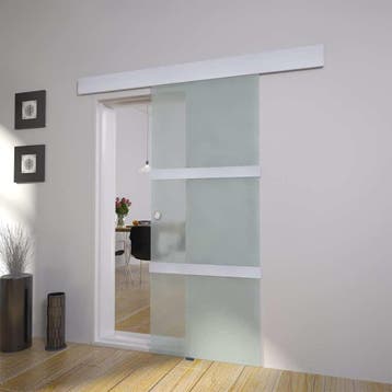 vidaXL Schuifdeur 178 cm glas en aluminium zilverkleurig, Doe-het-zelf en Bouw, Verzenden, Nieuw