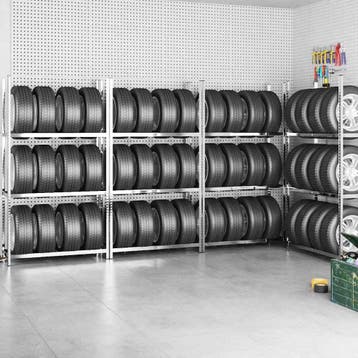 vidaXL Bandenrekken 3-laags 4 st 110x40x200 cm staal, Verzenden