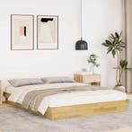 vidaXL Bedframe zonder matras 150x200 cm massief hout eiken, Verzenden, Nieuw