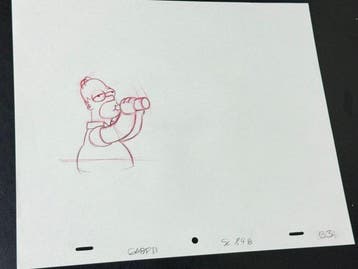 Gracie Films - Originele animatietekening van Homer Simpson,