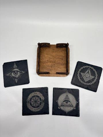 Allemagne - !! NOUVEAU !! Ensemble de sous-verres en ardoise, Collections, Objets militaires | Général