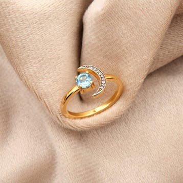 Trouwring - 14 karaat Geel goud - 0.68ct. tw. Topaas -