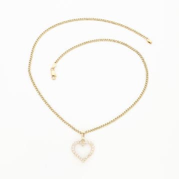 Halsketting - 14 karaat Geel goud Diamant (Natuurlijk)
