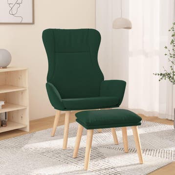 vidaXL Relaxstoel met voetenbank stof donkergroen, Huis en Inrichting, Fauteuils, Verzenden, Nieuw