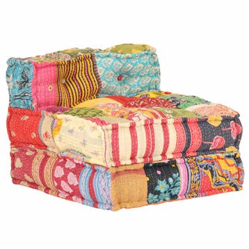 Poef 57x67cm | OP = OP | Sla nu je slag, Huis en Inrichting, Patchwork, Modulair, Verzenden, 50 tot 75 cm, Zo goed als nieuw